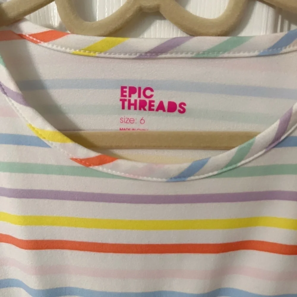 Epic Threads Rainbow Striped Kids Dress